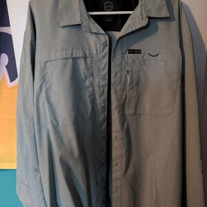 ATG by Wrangler Men's Green Button-Up Shirt